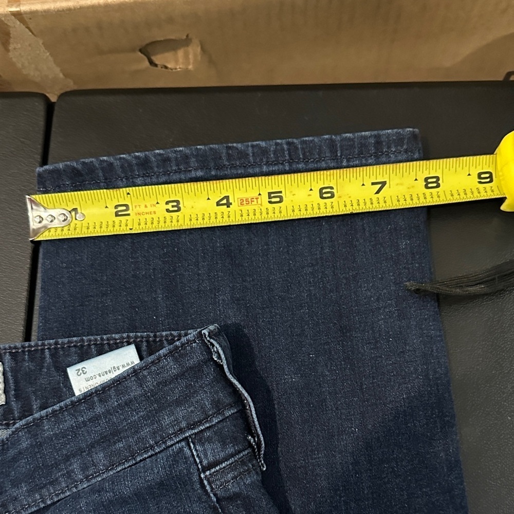 570.  AG Adriano Goldschmied Dark Blue Straight Leg High Rise Jeans size 32 - Picture 7 of 8